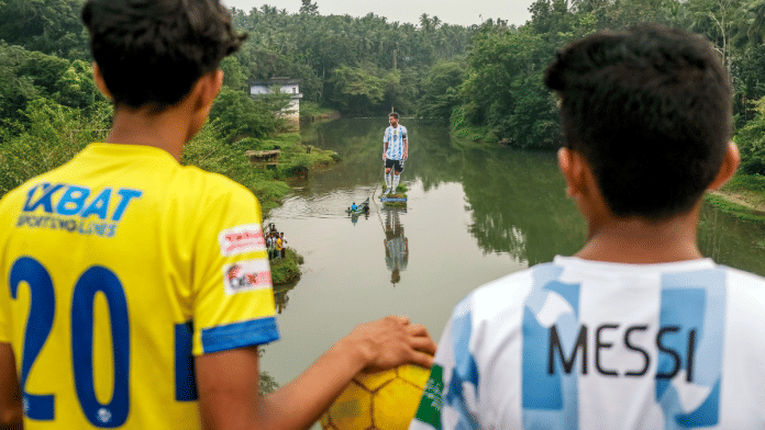 Football is popular in Kerala and Lionel Messi has a large fan base in the southern state. In 2022, a giant cutout of the Argentina footballer was put up in the middle of the river at Pullavoor town | ANI File