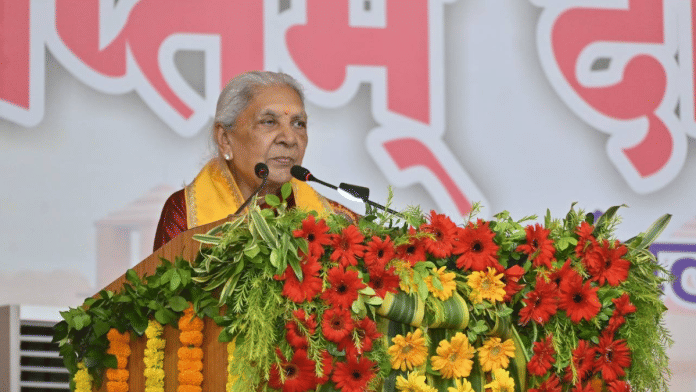 Uttar Pradesh Governor Anandiben Patel addresses the seventh convocation of Jananayak Chandrashekhar University in Ballia on Tuesday | Facebook/Anandiben Patel