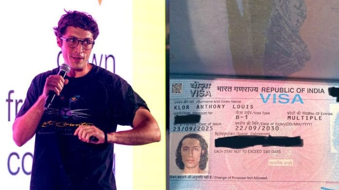 Tony Klor (L) & the image of his visa posted by him on his social media accounts | X: @TonyCatoff