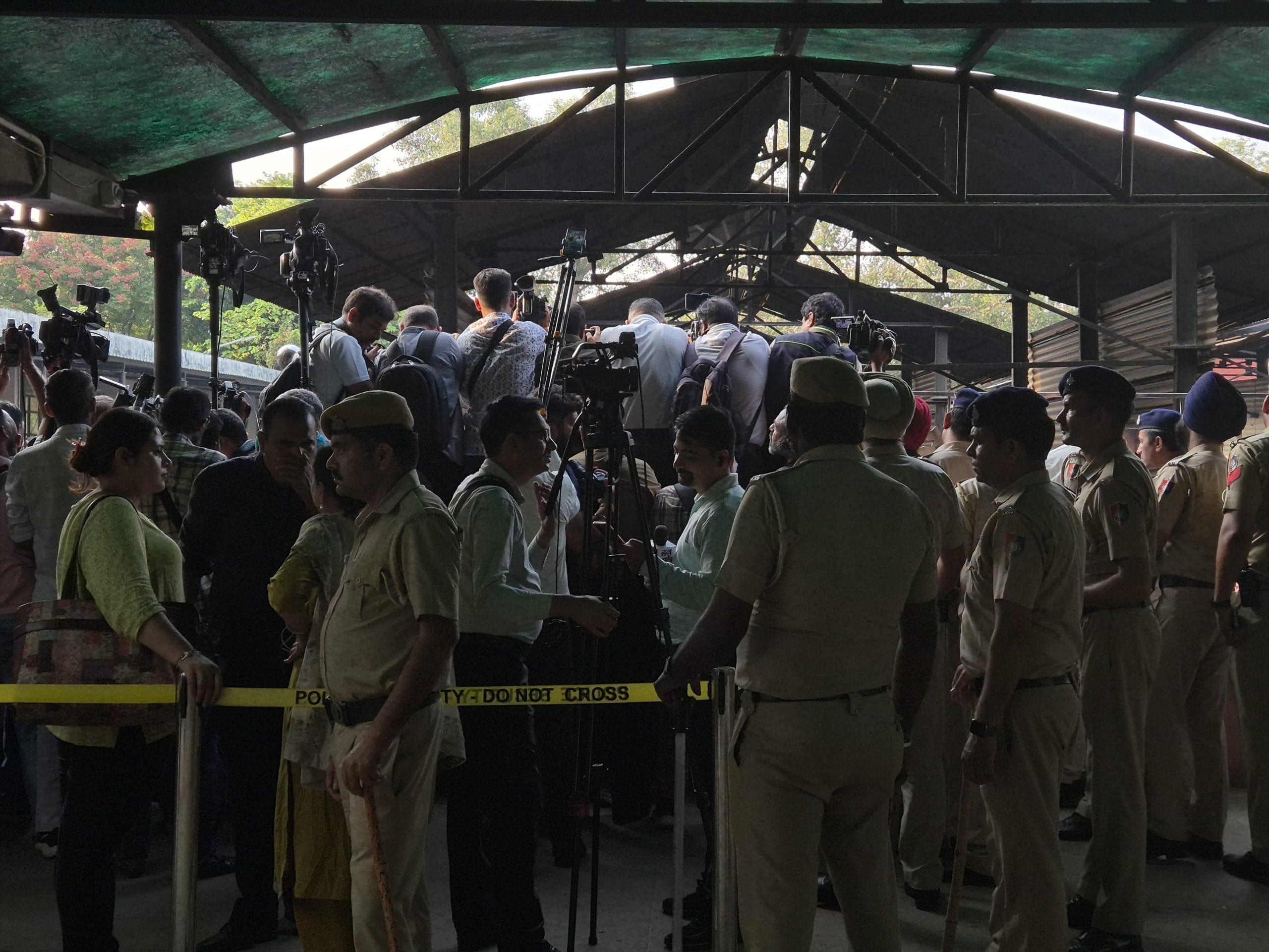 Heavy police presence as IPS officer Y Puran Kumar was cremated | Photo: Shubhangi Misra | ThePrint