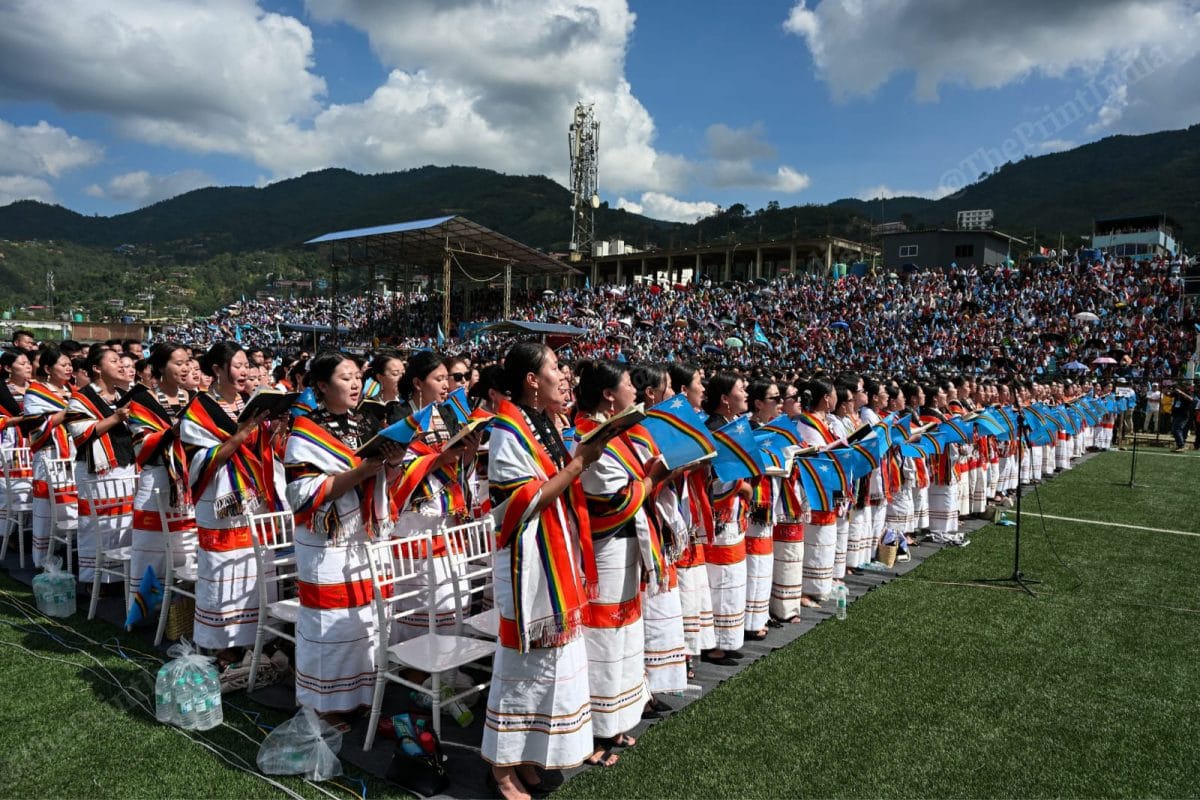 Hundreds gathered at Senapati ground to welcome Muivah | ThePrint/Suraj Singh Bisht