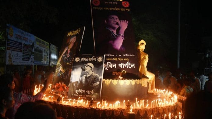 People light candles for Zubeen Garg in Assam | Photo: ANI