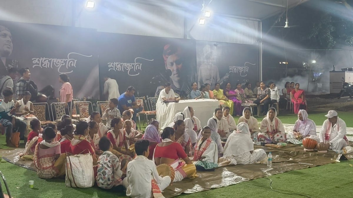 A kirtan underway at the site where Garg was cremated | ThePrint/Sourav Roy Barman