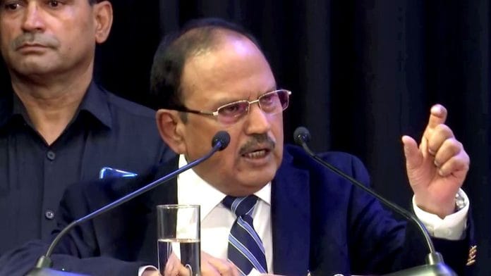 NSA Ajit Doval speaks on Rashtriya Ekta Diwas at a lecture, in New Delhi on Friday | ANI video grab