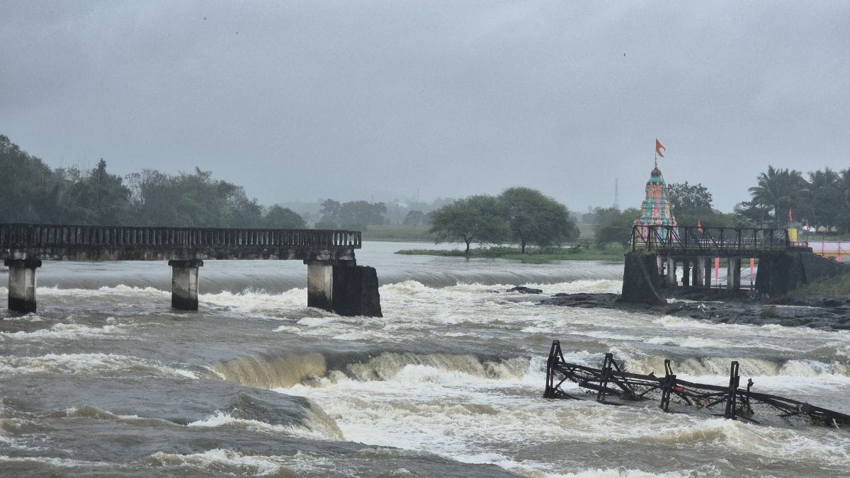 The broken Indrayani river bridge. It collapsed in June, killing 4 tourists | Photo: Shubhangi Misra, ThePrint