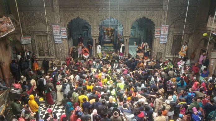 Devotees in Bankey Bihari temple, Vrindavan | Photo: Krishan Murari | The Print
