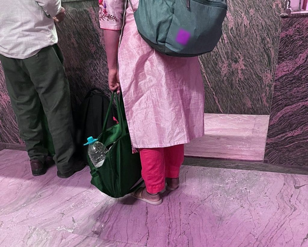 Couple at a budget hotel