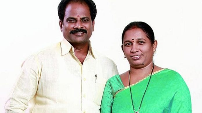 Chittoor Mayor Katari Anuradha with her husband, K Mohan. The couple were shot and stabbed to death inside the Chittoor Municipal Corporation office on 17 November 2015 | Photo: Facebook/@Katari Hemlatha