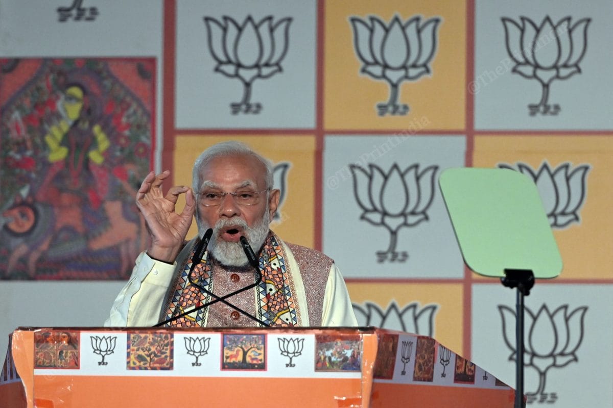 “The people of India are voting for true, honest, and the rule of development. They want a Viksit Bharat says the PM Modi during his speech at BJP HQ | Suraj Singh Bisht | ThePrint