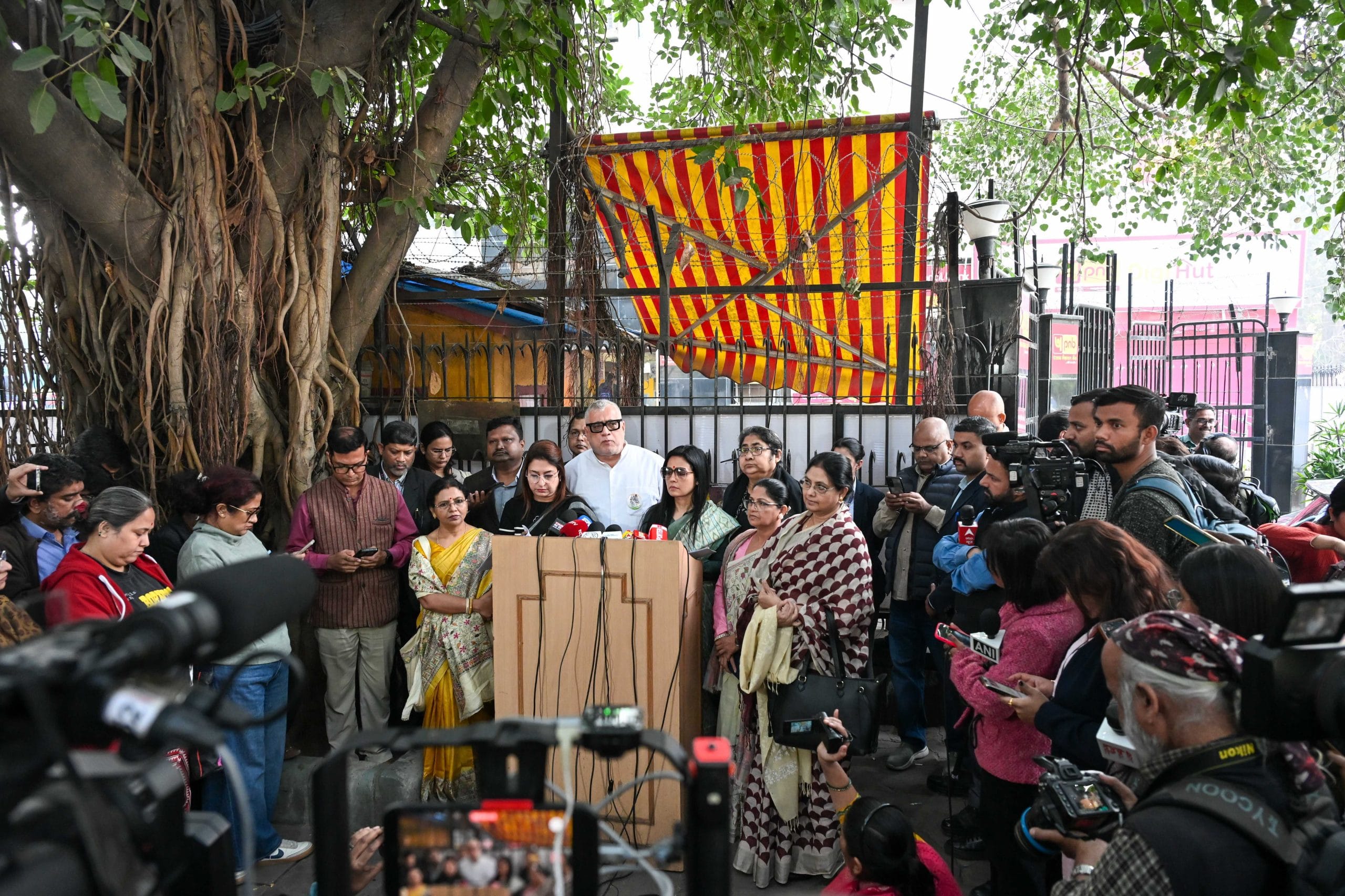 TMC delegation addresses media after meeting Chief Election Commissioner in New Delhi on 28 November 2025 to voice concerns over ongoing Special Intensive Revision (SIR) in West Bengal | Suraj Singh Bisht/ThePrint