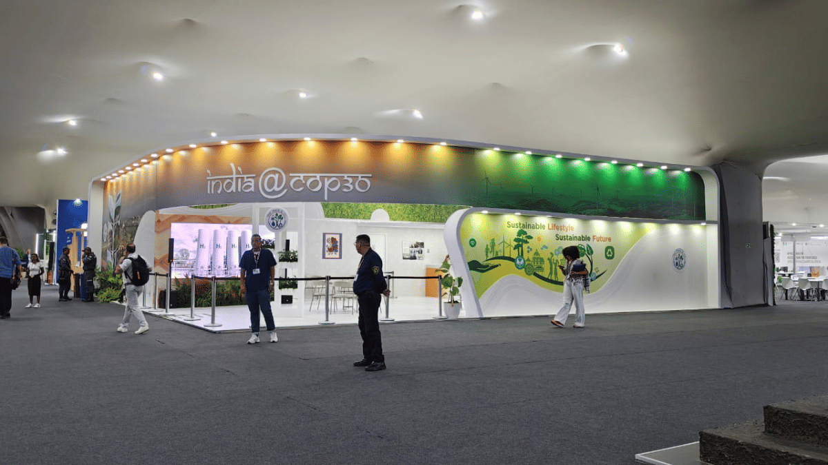 The India pavilion in the Blue Zone at the COP30 venue in Belem, Brazil. | Picture: Prashant Dixit/ThePrint