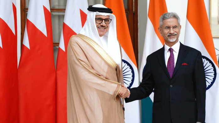 EAM S Jaishankar with Bahraini FM Dr. Abdullatif bin Rashid Alzayani. | X/@DrSJaishankar
