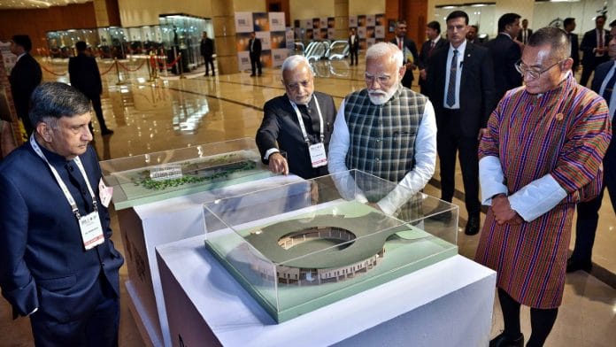 Representational | PM Narendra Modi with Bhutanese PM Tshering Tobgay at Bharat Mandapam, in New Delhi on 21 February, 2025 | ANI