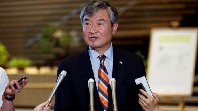 South Korea's national security adviser Cho Tae-yong speaks to the media after meeting with Japanese Prime Minister Fumio Kishida, in Tokyo on 15 June 2023. | Kim Kyung-Hoon | Reuters