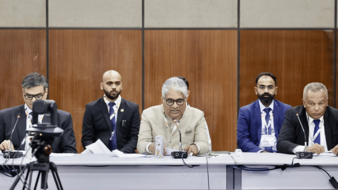 Environment Minister Bhupender Yadav delivers keynote address at the ministerial session of the ISA SIDS Platform Leadership Session | X/@byadavbjp