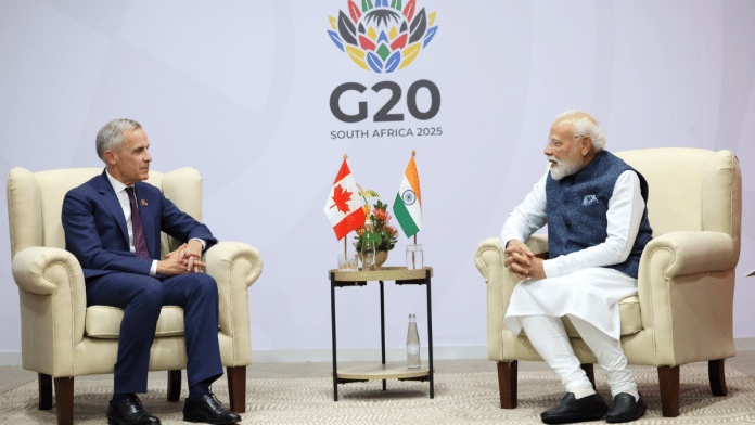 Canadian Prime Minister Mark Carney with Indian PM Narendra Modi at the G7 Summit | X/@narendramodi