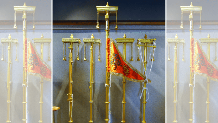 Flag crafted in Ahmedabad is scheduled to be hoisted at Ayodhya's Ram Temple by Prime Minister Narendra Modi | PTI