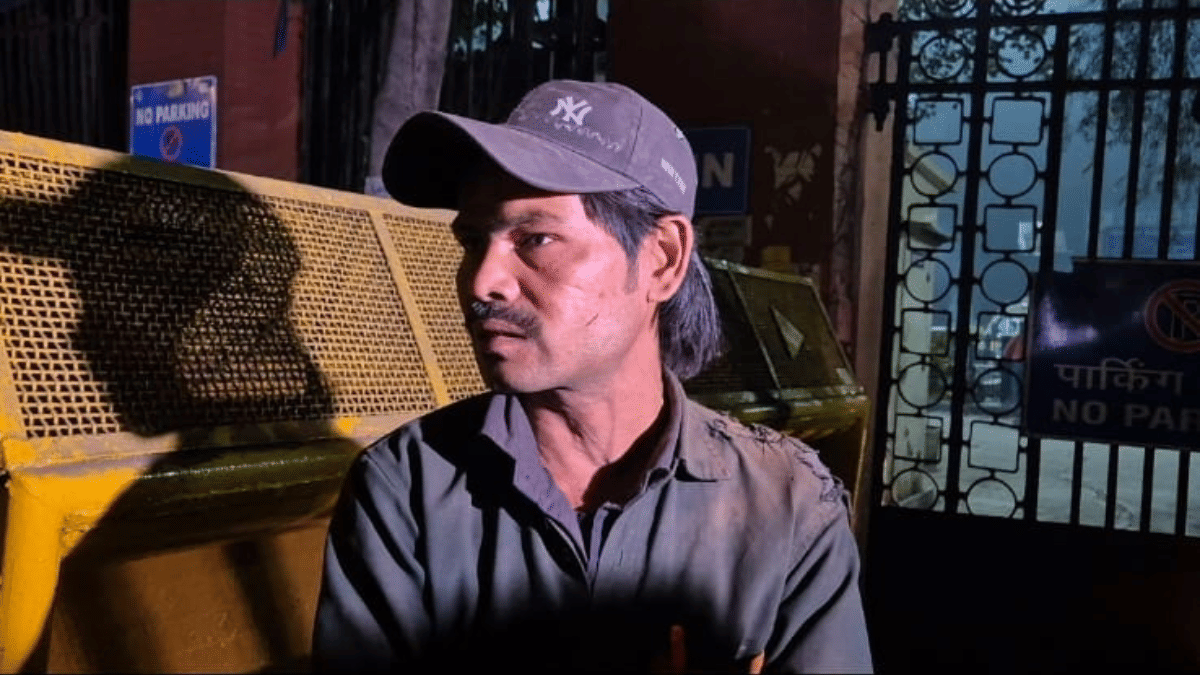 A tense Mohd Chand outside LNJP Hospital on Monday night | Shubhangi Misra | ThePrint