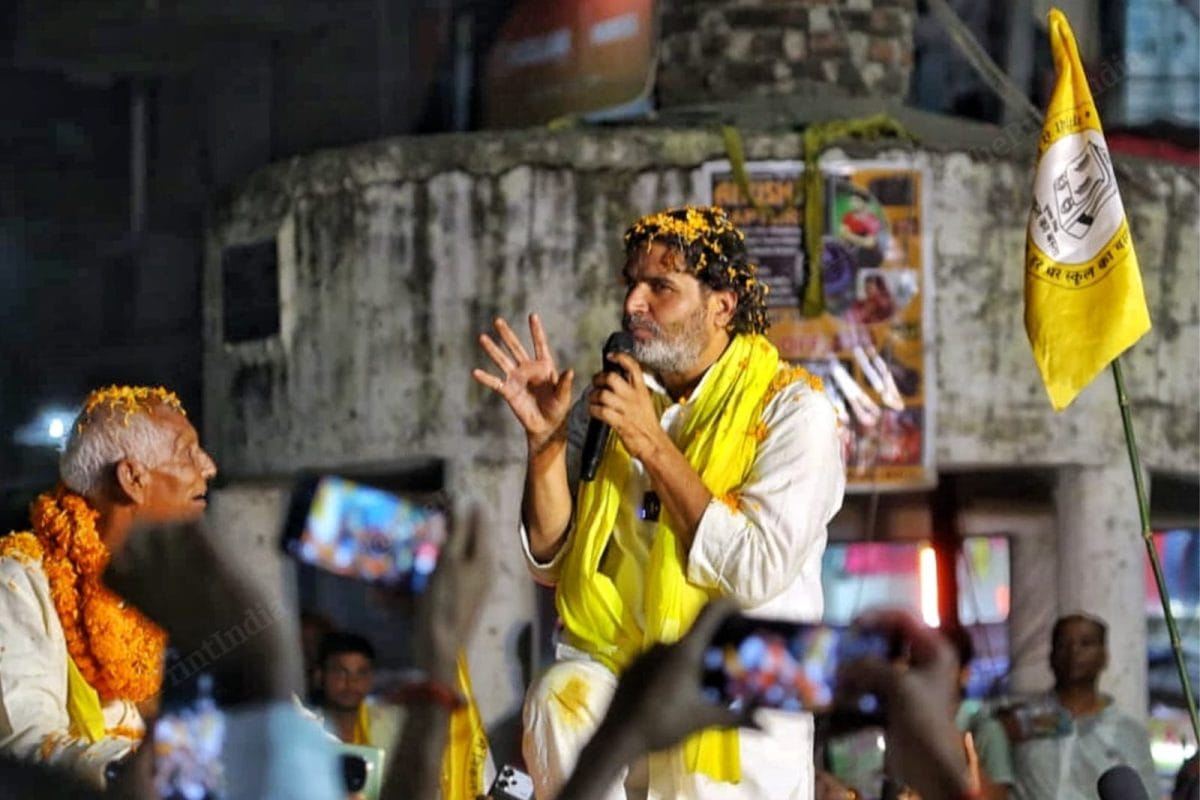 Jan Suraaj chief Prashant Kishor addresses a roadshow ahead of the Bihar Assembly at Aurangabad, Bihar elections | Praveen Jain | ThePrint