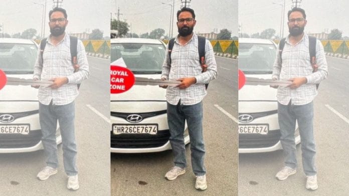 Amir Rashid Ali before the white i20, which was used in the Red Fort blast | By special arrangement | ThePrint