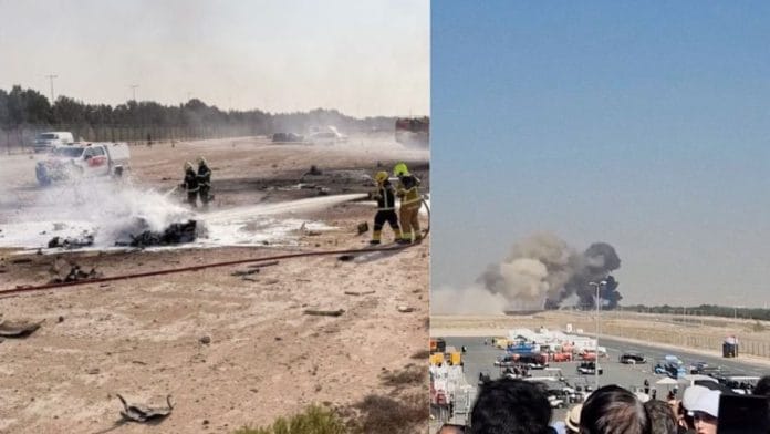 India's Tejas fighter aircraft crashed at the Dubai Air Show; Wing Commander Namansh Syal lost his life | left: ANI Video Grab/gulf_news; @IAF_MCC/ANI/Right: (c) Copyright Thomson Reuters 2025