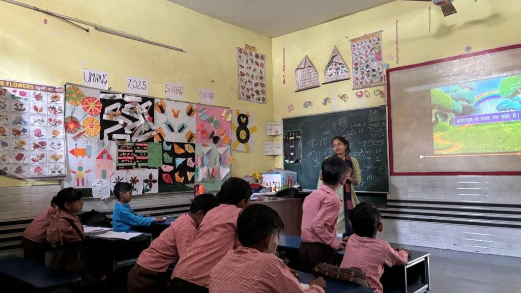 A class underway in non-PM Shri school in Greater Noida | Photo: Samridhi Tewari, ThePrint