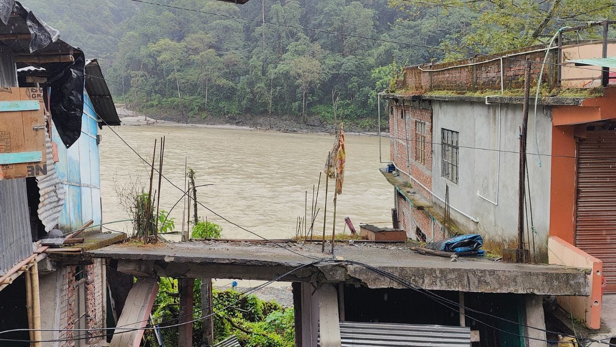 Houses damaged in Teesta Bazar