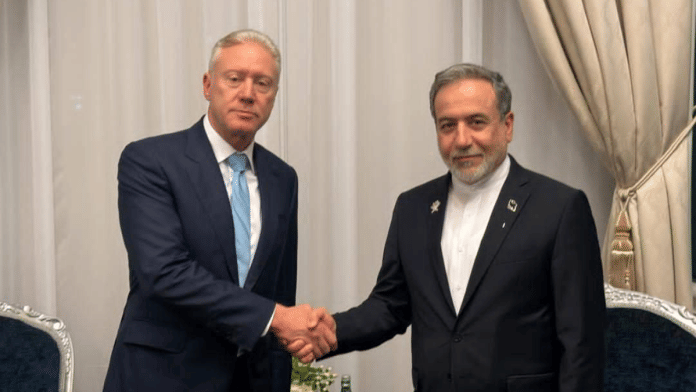 Lebanon Foreign Minister Youssef Raggi (left) with Iran Foreign Minister Seyed Abbas Araghchi (right) | X/@araghchi