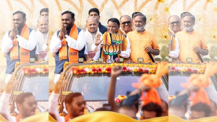 Odisha CM Mohan Charan Majhi with the party's winning candidate Jay Dholakia | X/@MohanMOdisha