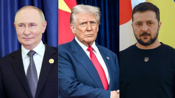 Russian President Vladimir Putin, US President Donald Trump, Ukraine President Volodymyr Zelenskyy | Sources: DPR PMO/@WhiteHouse/X/ANI