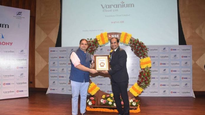 Varanium Cloud, promoted by Harshavardhan Sabale, got listed on the NSE in September 2022 | Photo: X/@NSEIndia