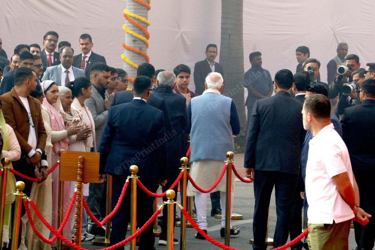 Vice President C. P. Radhakrishnan, PM Modi leaves after meeting with the family members of maytrs of the 2001 Parliament attack | Praveen Jain | ThePrint