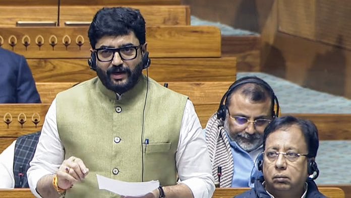 File photo | Union MoS Murlidhar Mohol speaks in Lok Sabha during the winter session of Parliament, in New Delhi on Tuesday. (Sansad TV/ANI Video Grab)