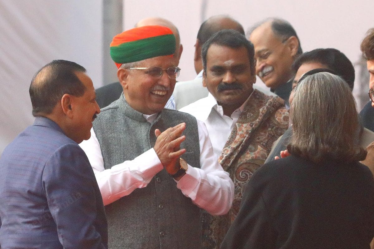 Union Minister Jitendra singh, Arjun Ram Meghwal with Congress Leader Sonia Gandhi | Praveen Jain | ThePrint 