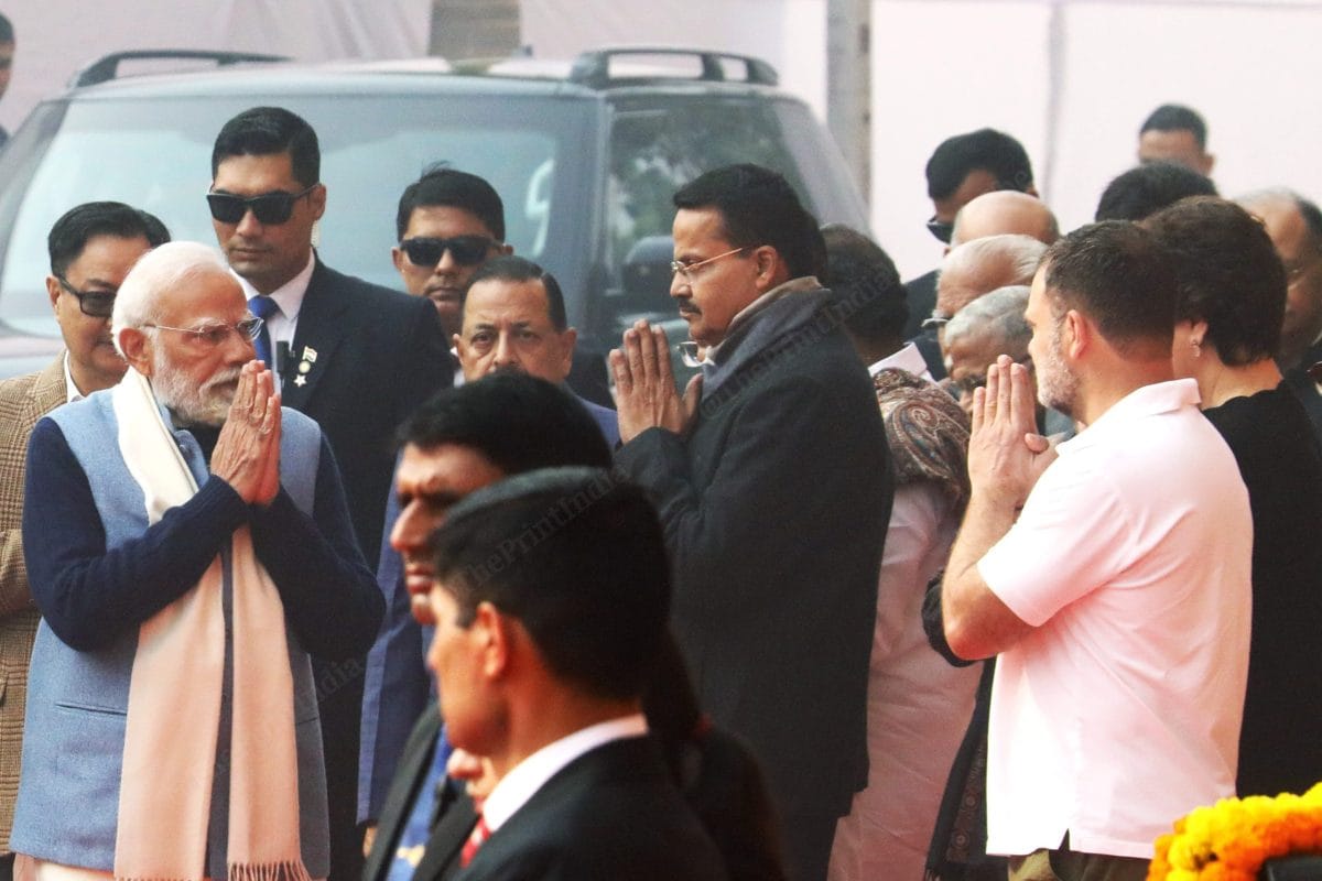 PM Modi arrives at Parliament House to pay tribute to those who sacrificed their lives in the 2001 Parliament attack. | Praveen Jain/ThePrint