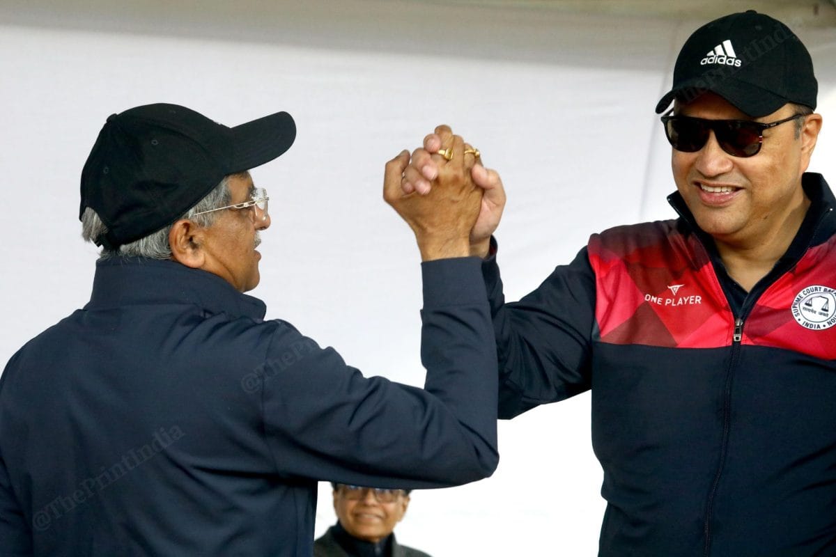 Supreme Court judges Justic Vikram Nath (in black glasses) and Justice Dipankar Dutta (in dark glasses) | Praveen Jain | The Print