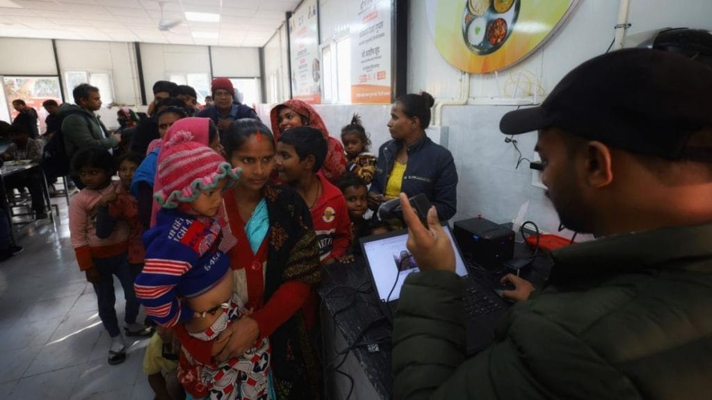 People in line getting tokens at the Atal Canteen. Manisha Mondal | ThePrint