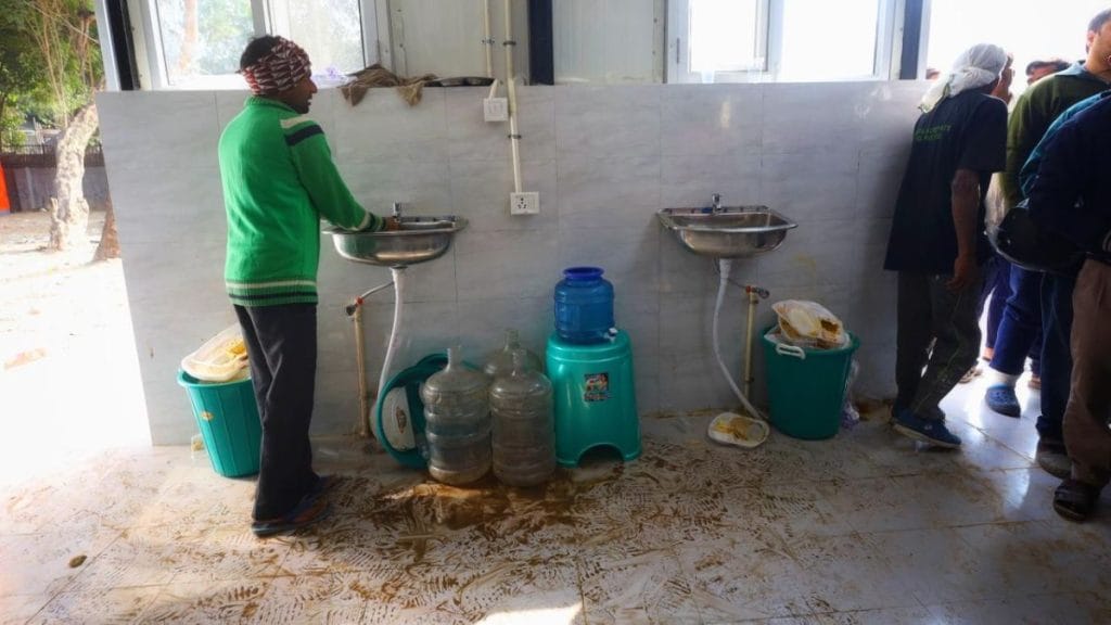 The hand washing area at the Atal Canteen in Nehru Nagar. Manisha Mondal | ThePrint