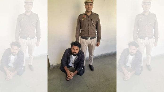 BJYM functionary Shaurya Mishra after being arrested by the Gurugram Cyber Crime Police | By special arrangement