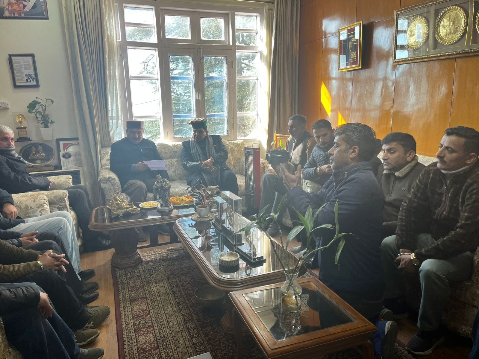 Victim's kin meet Health Minister Dhani Ram Shandil Tuesday. | By special arrangement 