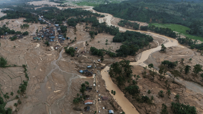 A drone view shows devastated area following deadly flash flood in Batang Toru, South Tapanuli, North Sumatra province on 7 December 2025. | Willy Kurniawan | Reuters