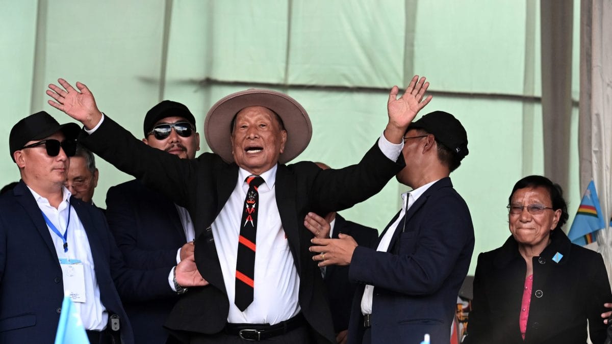 Thuingaleng Muivah, general secretary of the National Socialist Council of Nagaland (Isak-Muivah) and face of the Naga resistance movement, received a rousing reception in Senapati on his first visit to Manipur in over five decades | Photo: Suraj Singh Bisht | ThePrint