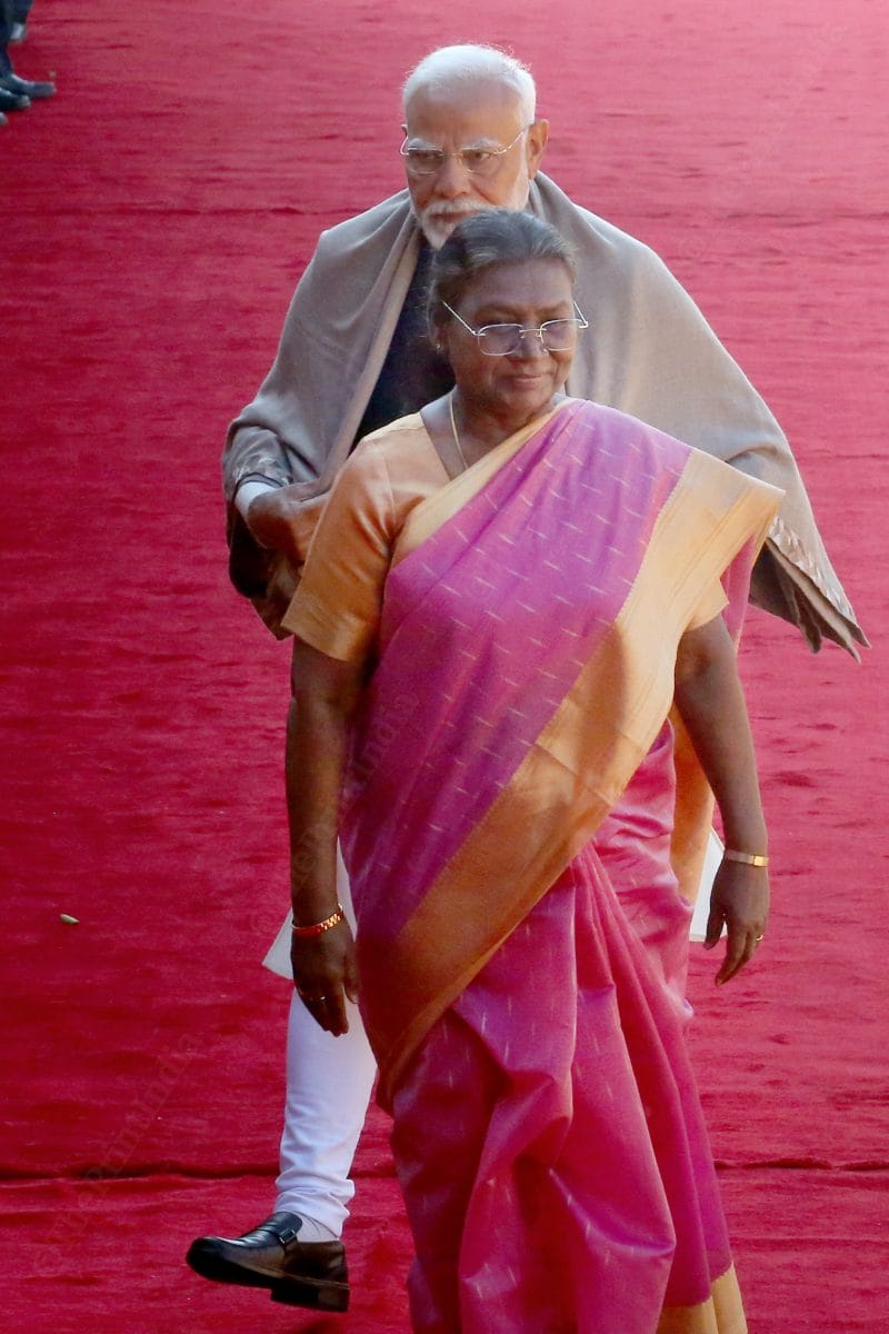 President Murmu and PM Modi at Rashtrapati Bhawan on Indonesian President Prabowo Subianto Ceremonial Reception | Praveen Jain | ThePrint