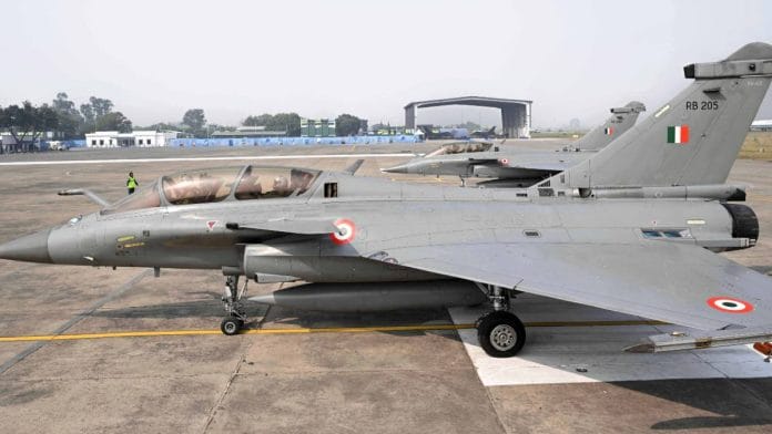 A Rafale fighter jet at the Air Force Station in Ambala | Photo: ANI