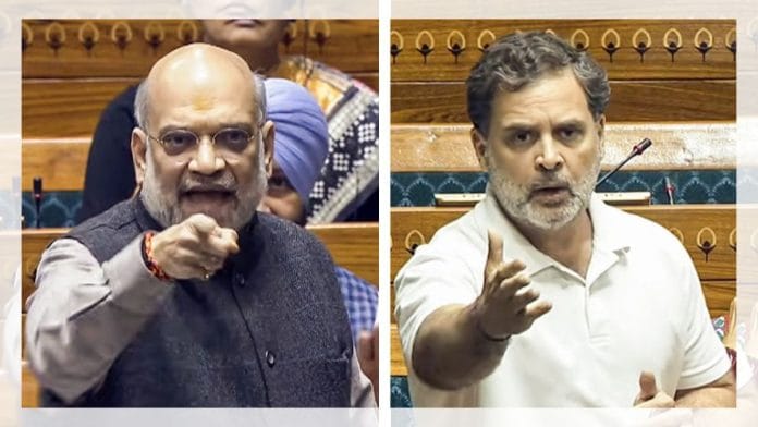 Amit Shah and Rahul Gandhi during the winter session of the Parliament | ANI
