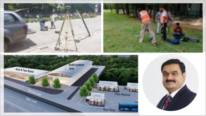 Investigation on the site of the tunnel road project and a drawing of its layout from the official detailed project report; (right) Gautam Adani, who has emerged the lowest bidder | ThePrint