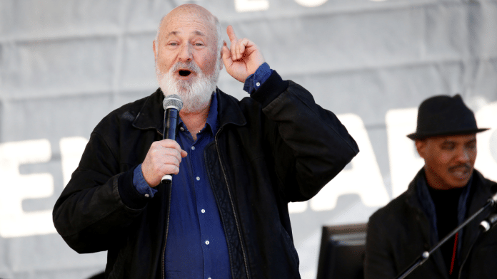 Director Rob Reiner speaks at the second annual Women's March in Los Angeles on 20 January 2018. | Patrick T. Fallon | Reuters