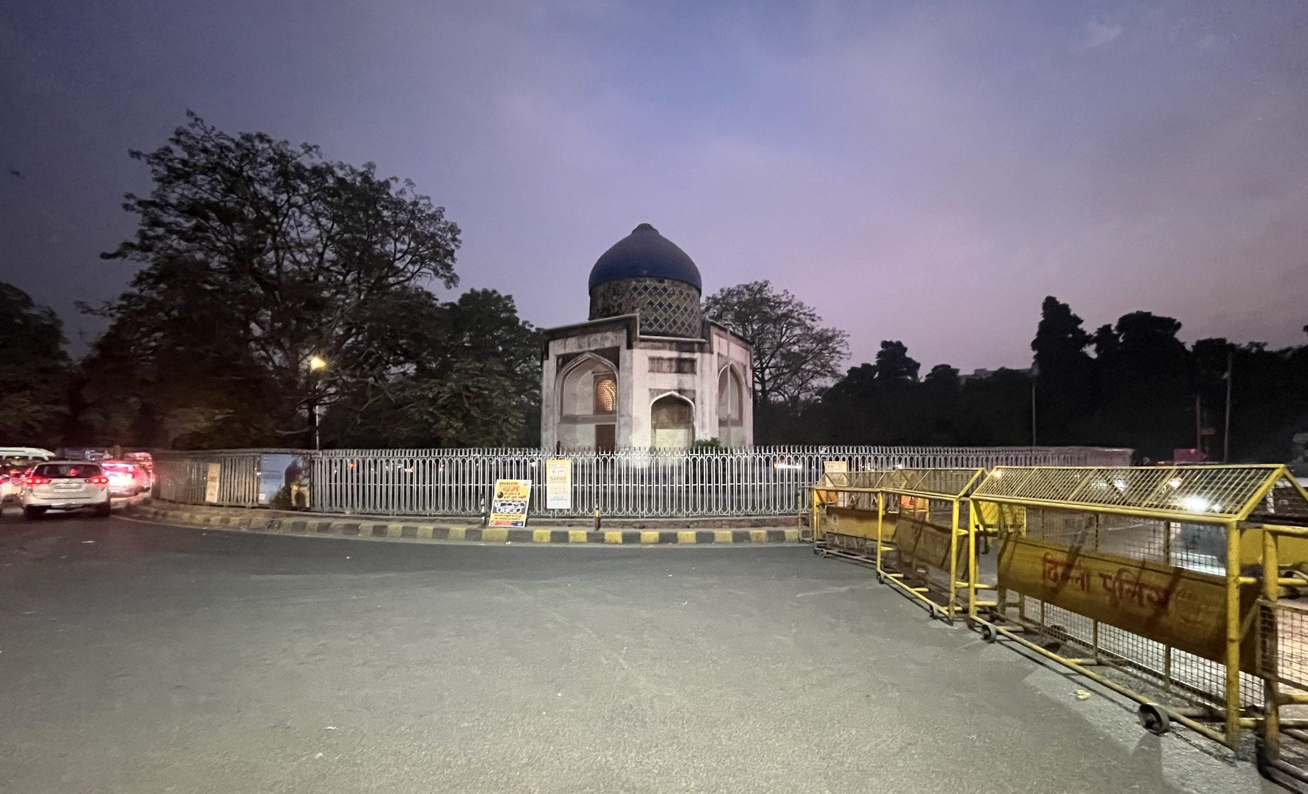 Barricading near the Sabz Burj roundabout