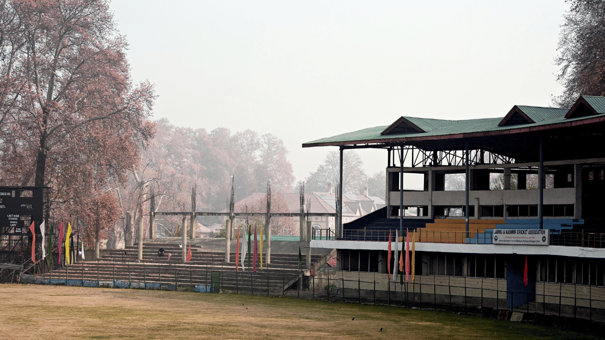 The stands at Srinagar's Sher-I-Kashmir cricket stadium | Suraj Singh Bisht | ThePrint