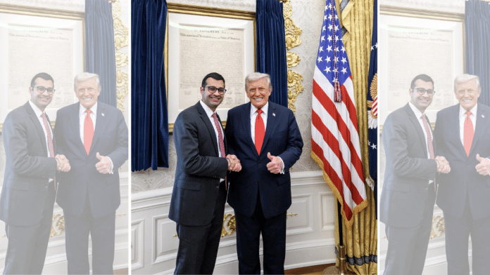 NSC Senior Director for South and Central Asia Ricky Gill with US President Donald Trump | X/@RickyGillCA